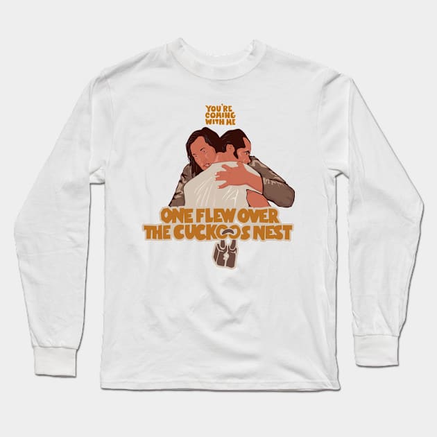 One Flew Over the Cuckoo's Nest Tribute Tee - Jack Nicholson & Chief Bromden Illustration Long Sleeve T-Shirt by Boogosh